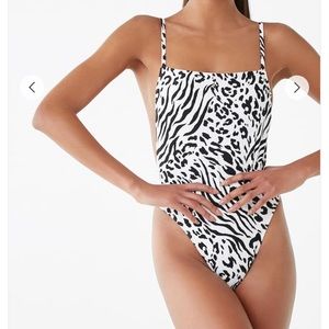 Forever 21 Animal Print One-Piece Swimsuit